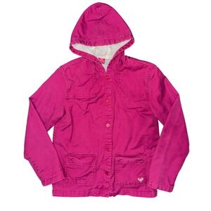 Roxy Quiksilver Y2K Pink Canvas‎ Utility Ski Snow Jacket Hood Gorpcore Layering